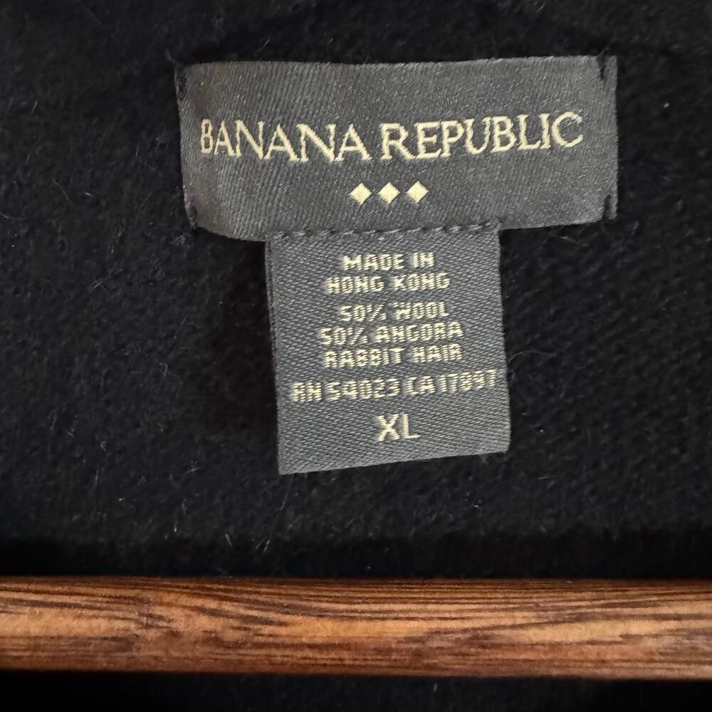 Banana Republic Women’s Black Wool Angora Rabbit Hair Cardigan Classic Chic XL - Picture 3 of 8